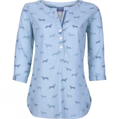 Camisa Brakeburn Sausage Dog 3/4 Mujer Azules - Chile RZE183592